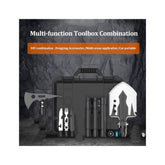 Set lopata pliabila multifunctionala in cutie depozitare (lopata, topor, tarnacop, ciocan, cutit)