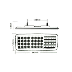 Lampa stop camion LED SMD dreapta 24V 342x145x53 mm IP66
