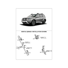 Praguri/Trepte laterale compatibile Dacia Duster 2009-2018 (V1 173cm+UD52/BRK01)
