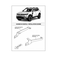 Bullbar auto fata negru mat compatibil Dacia Duster III 2024-> cu kit montaj
