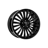 Jante DY1989 19x8 5x112 negre cu margine diamond cut compatibile Mercedes