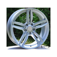 Set jante aliaj in doua latimi DY278 KM 18x8 fata 18x9 spate 5x120 ET30 ET40 argintiu compatibile BMW