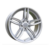 Set jante aliaj in doua latimi DY278 KM 18x8 fata 18x9 spate 5x120 ET30 ET40 argintiu compatibile BMW