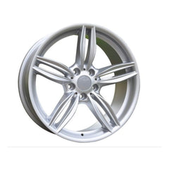 Set jante aliaj in doua latimi DY278 KM 18x8 fata 18x9 spate 5x120 ET30 ET40 argintiu compatibile BMW