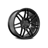 Set jante aliaj in doua latimi PDW 19x9 fata 19x10 spate 5x112 ET45 ET36 negru lucios compatibile Audi, BMW, Volkswagen, Mercedes, Skoda, Seat, Cupra