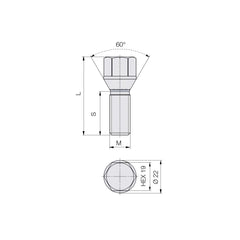 Prezoane pentru jante, M16x1,5 mm, lungime 28mm, cap cheie 19 cu con drept