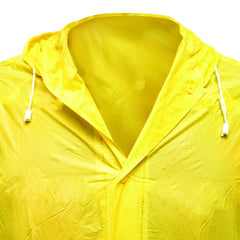 Pelerina cu gluga impermeabila din PVC, 2 buzunare, inchidere cu capse, galben, marimea L