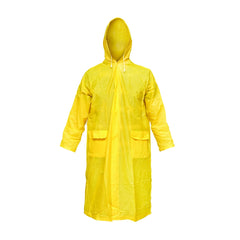 Pelerina cu gluga impermeabila din PVC, 2 buzunare, inchidere cu capse, galben, marimea L