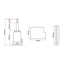 Cric hidraulic 3 tone 163 mm