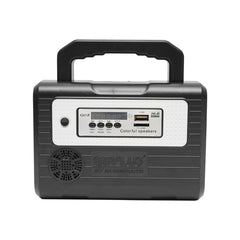 Kit de urgenta in caz de calamitate: Radio, Telecomanda, Baterie 6V, 2Ah cu incarcare panou solar, 3 becuri/lanterna