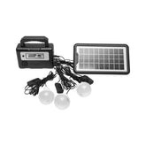 Kit de urgenta in caz de calamitate: Radio, Telecomanda, Baterie 6V, 2Ah cu incarcare panou solar, 3 becuri/lanterna