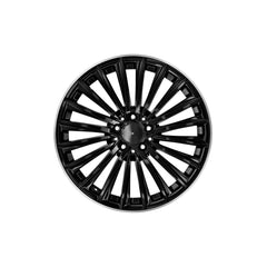 Set jante aliaj in doua latimi DY1989 KM 19x8 19x9 5x112 compatibile Mercedes negre cu margine diamond cut