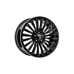 Set jante aliaj in doua latimi DY1989 KM 19x8 19x9 5x112 compatibile Mercedes negre cu margine diamond cut