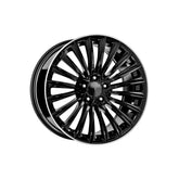 Set jante aliaj in doua latimi DY988 KM 18x8 18x9 5x112 ET40 ET48 negru margine polish diamond cut compatibile Mercedes