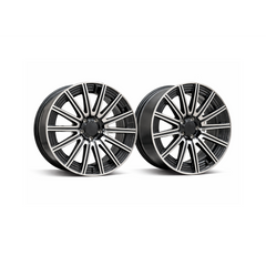 Set jante aliaj in doua latimi PDW 19x8 fata 19x9 spate 5x112 ET40 ET58 negru polish compatibile Mercedes