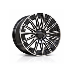 Set jante aliaj in doua latimi PDW 19x8 fata 19x9 spate 5x112 ET40 ET58 negru polish compatibile Mercedes