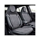 Huse scaune auto universale fractionate Premium cu tetiera fata incorporata negru cu gri