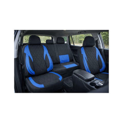Huse scaune auto universale fractionate Premium fata si spate compatibile dimensiuni standard negru albastru