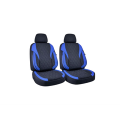 Huse scaune auto universale fractionate Premium fata si spate compatibile dimensiuni standard negru albastru