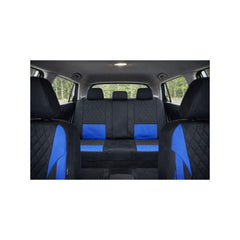 Huse scaune auto universale fractionate Premium fata si spate compatibile dimensiuni standard negru albastru