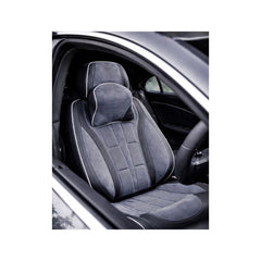 Huse scaune auto universale fractionate 9D Premium fata si spate negru gri antracit cusaturi gri