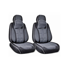Huse scaune auto universale fractionate 9D Premium fata si spate negru gri antracit cusaturi gri