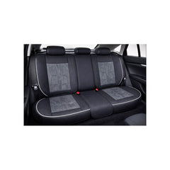 Huse scaune auto universale fractionate 9D Premium fata si spate negru gri antracit cusaturi gri