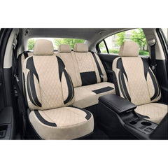 Huse scaune auto universale fractionate XL Premium compatibile SUV si Limuzine bej cu negru