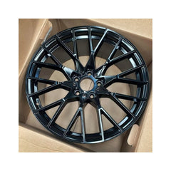 Set jante aliaj in doua latimi PDW 20x8.5 fata 20x10 spate 5x112 ET25 ET33 negru lucios compatibile BMW