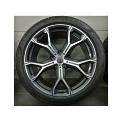 Set jante aliaj in doua latimi PDW 20x9 fata 20x10.5 spate 5x112 ET35 ET40 negru polish compatibile BMW