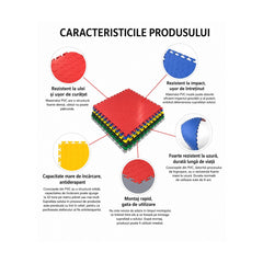 Pardoseala modulara PVC pentru garaj negru 500 x 500 x 6 mm