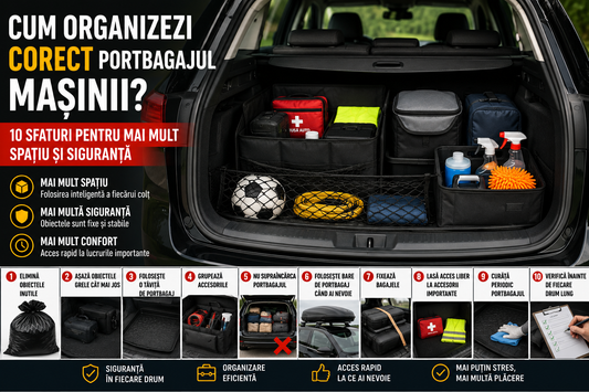 Cum Organizezi Corect Portbagajul Mașinii? 10 Sfaturi pentru Mai Mult Spațiu și Siguranță