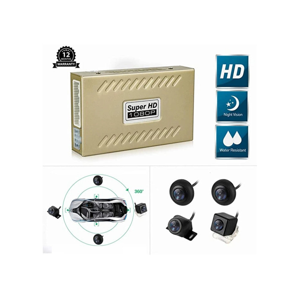 Kit sistem camere DVR 360, 3D cu 4 camere wide, vedere nocturnă, 1080P, fără unghi mort