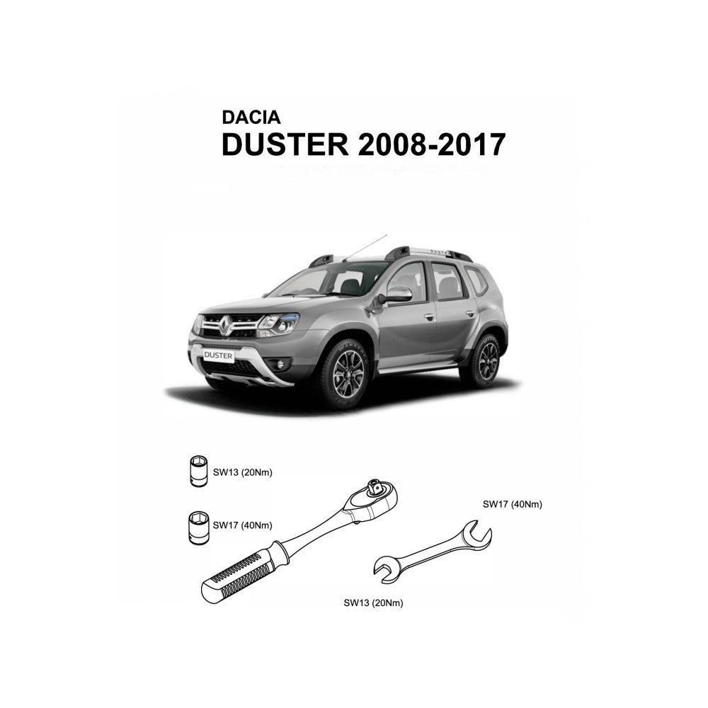 Praguri/Trepte laterale compatibile Dacia Duster 2009-2018 (V1 173cm+UD52/BRK01)
