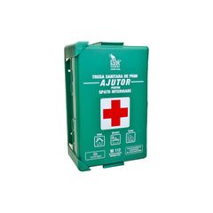 Trusa sanitara prim ajutor Kraftmann DIN 13157:2021 avizata A.N.M.D.M.R. pentru spatii interioare cu suport montare