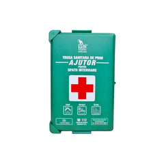Trusa sanitara prim ajutor Kraftmann DIN 13157:2021 avizata A.N.M.D.M.R. pentru spatii interioare cu suport montare