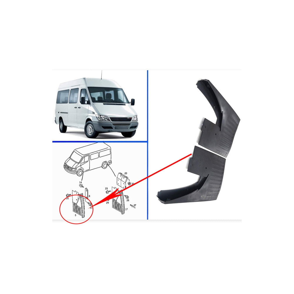 Set 2 aparatori noroi compatibile Mercedes Sprinter W901/W902/W903/W904/W905 Fata / Spate