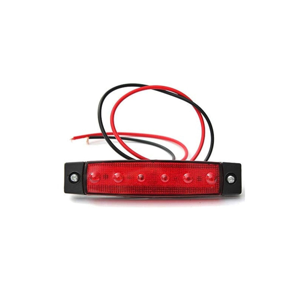 Lampa laterala LED rosie 6 LED 12V 14 x 51 95x20x10 mm