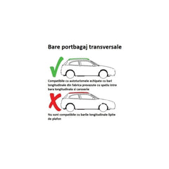 SET 2 BARE PORTBAGAJ UNIVERSALE TRANSVERSALE DIN ALUMINIU CU CHEIE 120cm