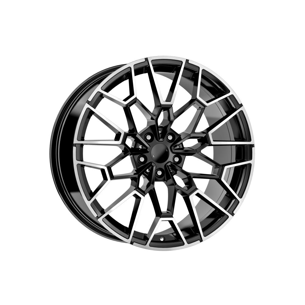 Set jante aliaj in doua latimi DY1650 KM 20x9 fata 20x10 spate 5x120 ET30 ET40 negru polish compatibile BMW