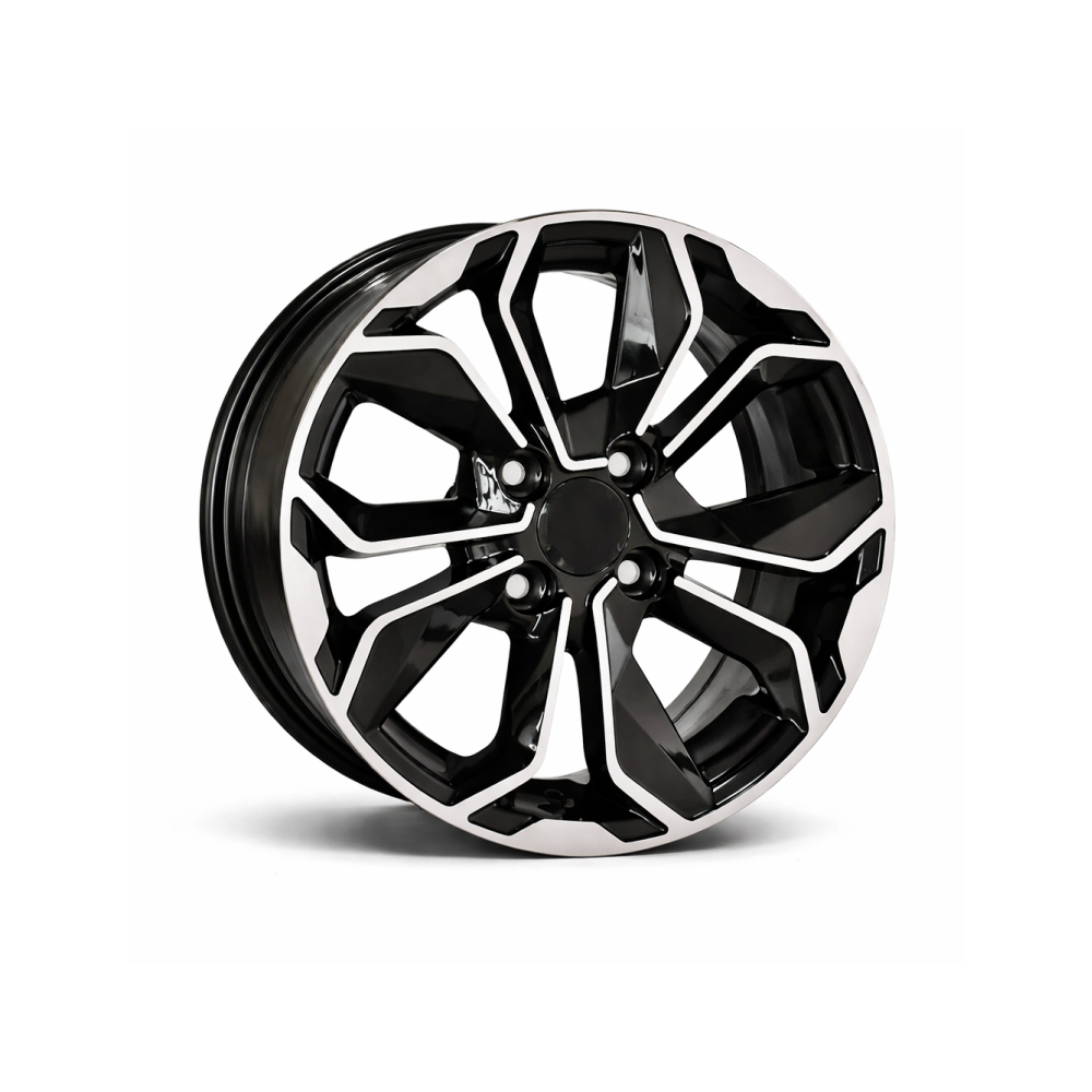 Set jante aliaj DY176 KM 16x6.5 4x100 ET35 negru diamond cut compatibile Dacia, Renault, Opel, Nissan