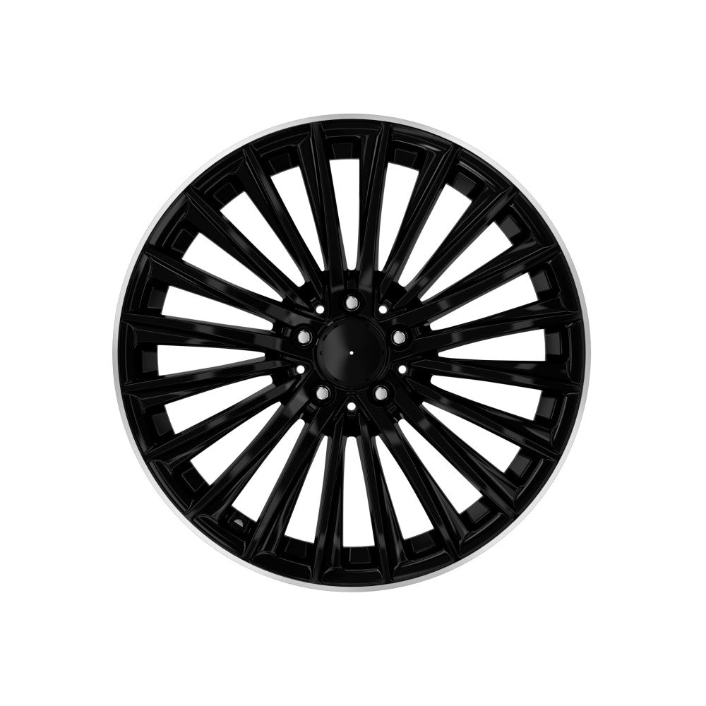 Jante DY1989 19x8 5x112 negre cu margine diamond cut compatibile Mercedes