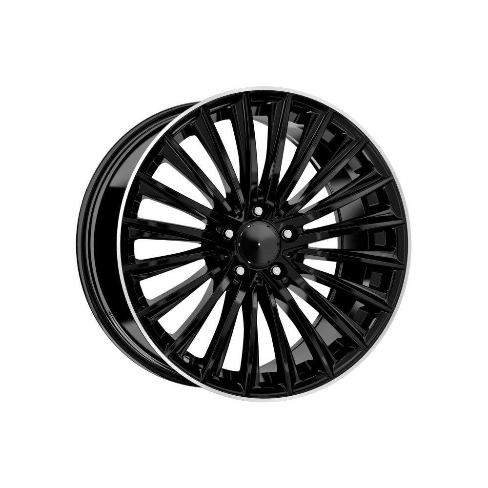 Jante DY1989 19x8 5x112 negre cu margine diamond cut compatibile Mercedes