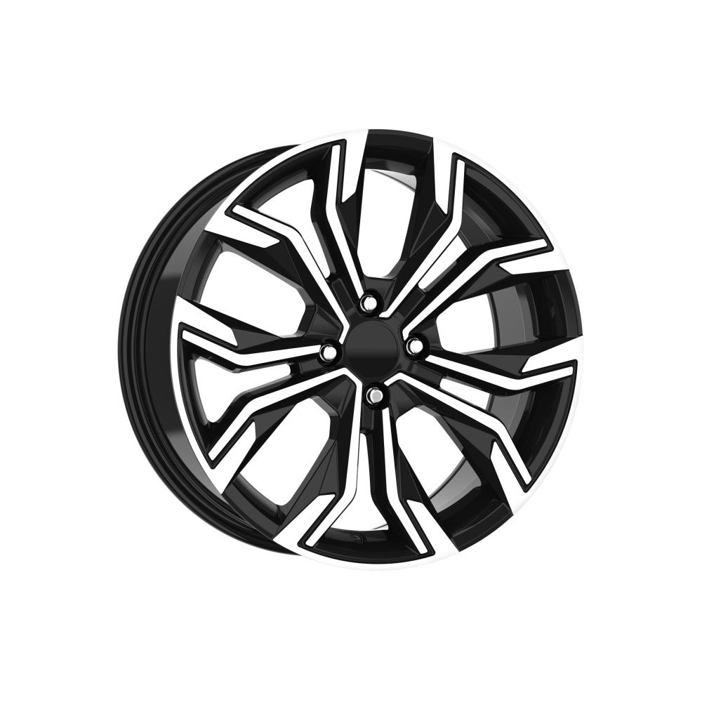 Set jante aliaj DY666 KM 16x6.5 4x100 ET35 negru polish compatibile Dacia, Renault, Opel, Nissan