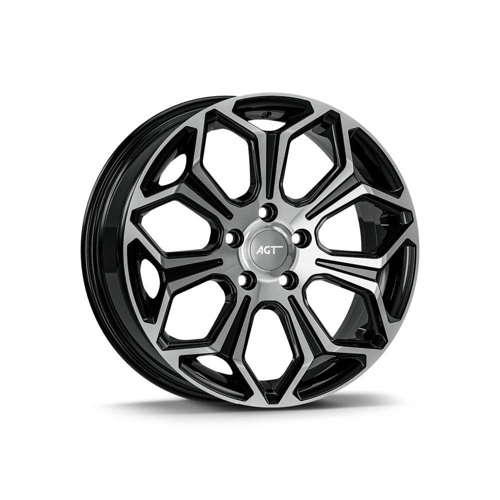 Set jante aliaj AGT 16x6.5 ET40 5x112 diamond cut compatibile Volkswagen Mercedes Seat Skoda Cupra