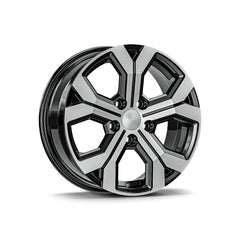 Set jante aliaj AGT 17x6.5 ET40 5x114.3 negru polish compatibile Dacia Renault Nissan Toyota