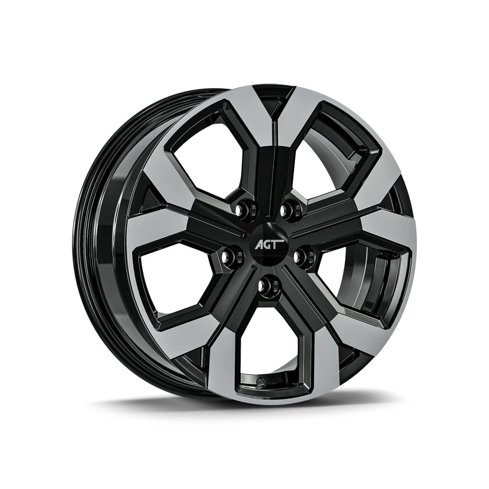 Set jante aliaj AGT 17x6.5 ET32 5x114.3 diamond cut compatibile Dacia Renault Nissan Toyota