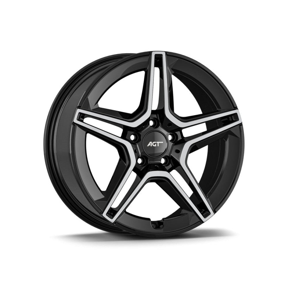Set jante aliaj AGT 17x7.5 ET38 5x112 diamond cut compatibile Mercedes Volkswagen Audi Seat Skoda Cupra