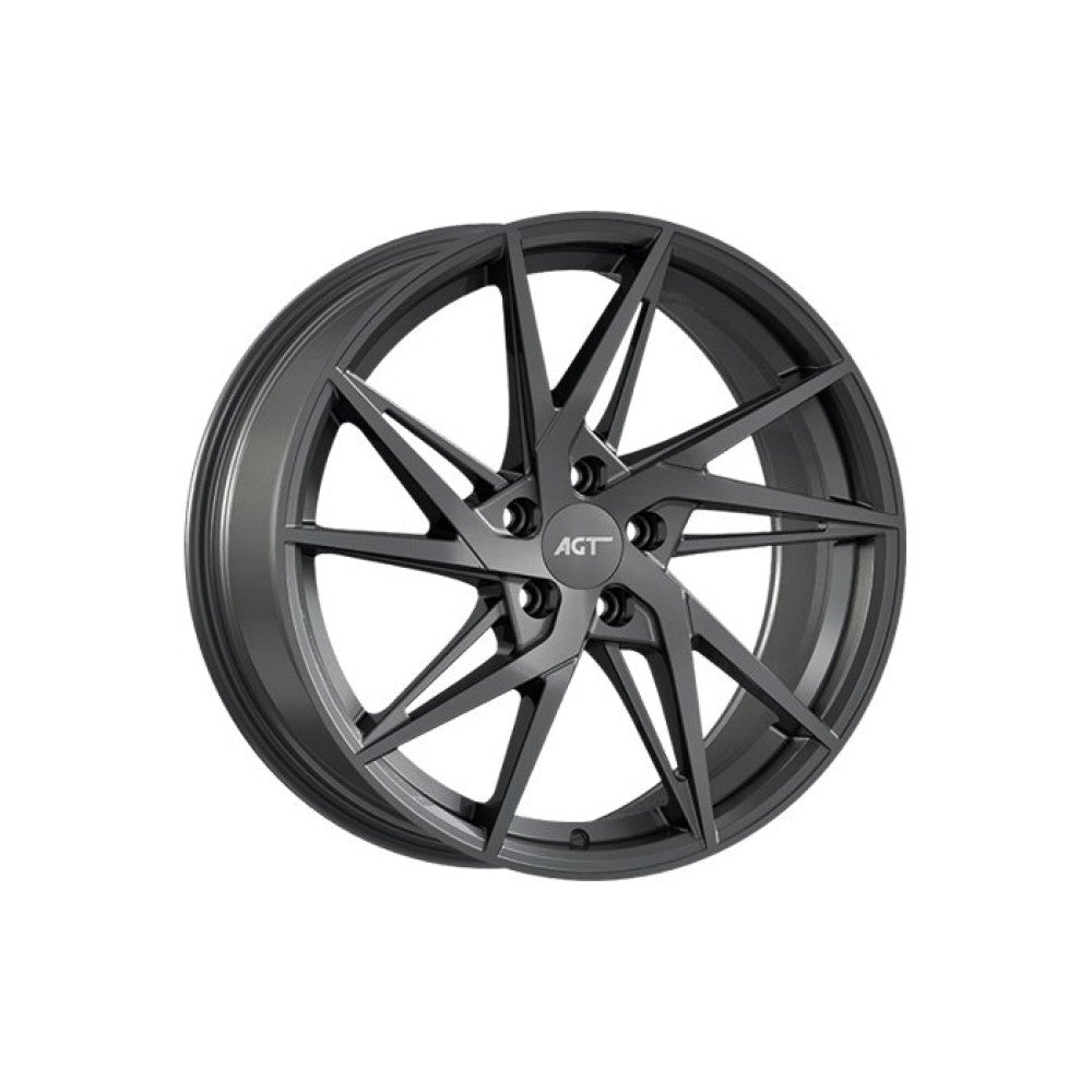 Set jante aliaj AGT 18x8 ET35 5x112 gri antracit hyper black compatibile Audi BMW Volkswagen Mercedes Skoda Seat