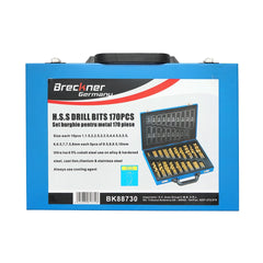 Trusa 170 burghie HSS pentru metal DIN338 Breckner Germany